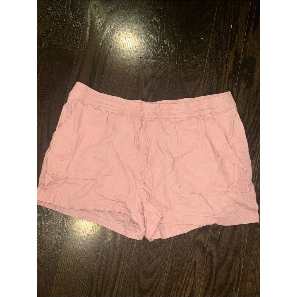 J. Crew Light Pink Elastic-Waist Drawstring Linen Viscose Shorts Medium